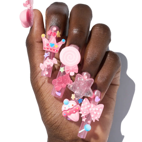 Tragen Sie Nagelpads Lange Wasserpfeife Nagelkunst Dreidimensionales Süßigkeitenschleifen-Zubehör Nagelpads 24 Stück