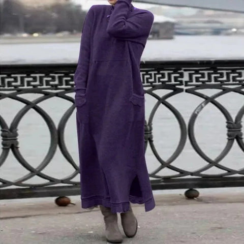 Loose plus size knitted lace dress fleece sweater dress m302102
