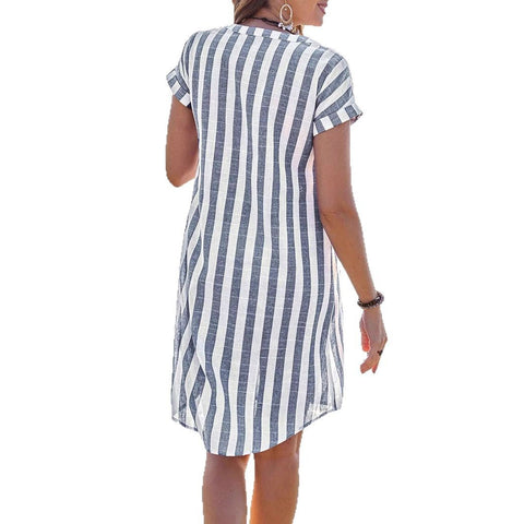 Summer shirt women's fashion loose casual temperament striped top m302469