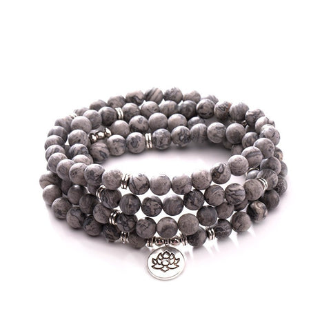 8 mm neues Amazon-Armband, 108 Buddha-Perlen, Lotus-Armband mit mehreren Kreisen, Lebensbaum-Anhänger, Pulloverkette, M3331309