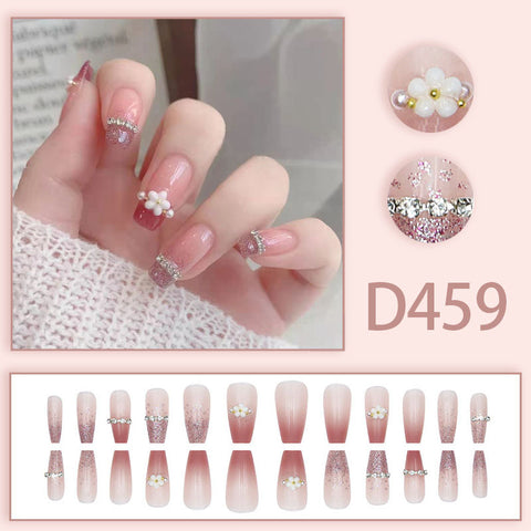 Elegante und frische Temperament Wind Maniküre Eis transparent Strass abnehmbare tragbare Nagel m5010688