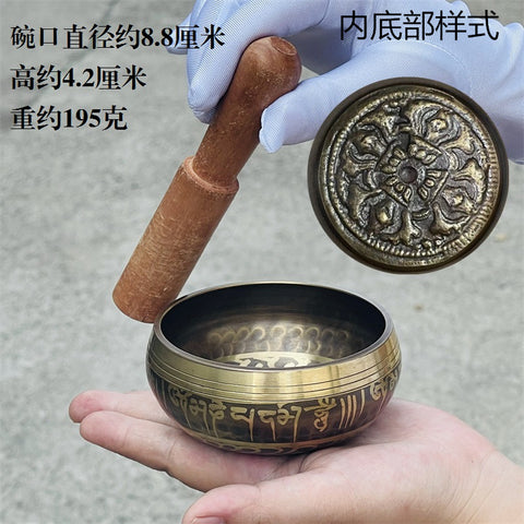 Nepalesische handgefertigte Kupfer-Glockenspiel-Vajra-Stößel Buddha-Klangschale Meditationsschale m3331263 