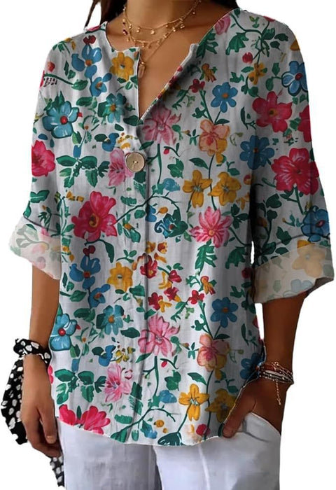 Fashion Women's Coconut Button Long Sleeve Shirt m302752
