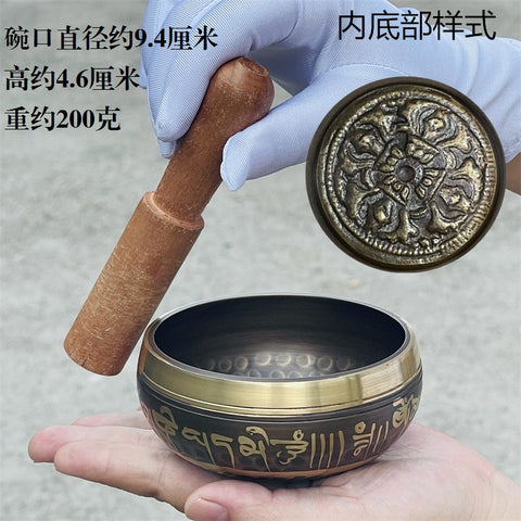 Nepalesische handgefertigte Kupfer-Glockenspiel-Vajra-Stößel Buddha-Klangschale Meditationsschale m3331263 