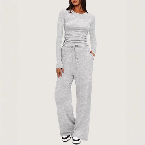 Casual suit women's long-sleeved wide-leg pants multi-occasion sportswear m301800
