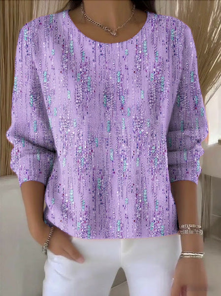 3D digital printing women's fashion round neck casual long-sleeved top m302157
