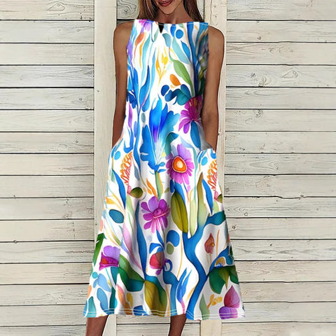 Robe élégante grande taille à imprimé gilet m301207 