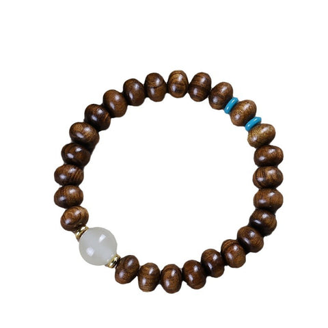 Bracelet en perles naturelles de Bouddha Huanghuali vietnamiennes, bracelet en bois de rose et lotus, bracelet en bois parfumé Wenwan m3331302