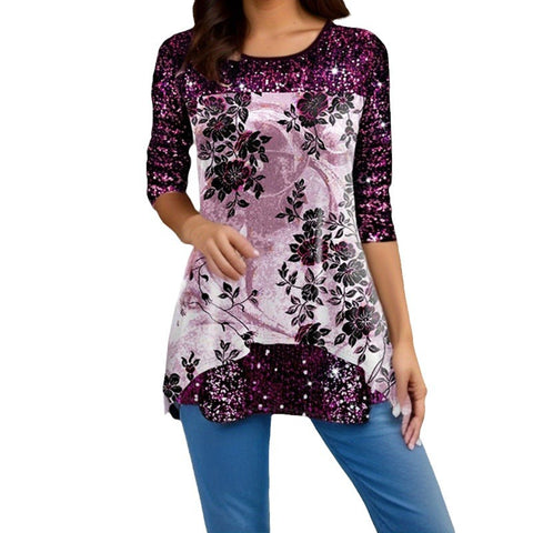 T-shirt col rond imprimé mode M300178 