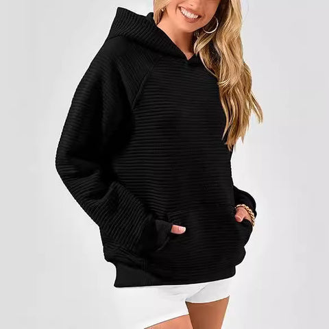 Women's Fashion Striped Hooded Loose Long Sleeve Sweater Women's m302027