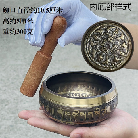 Nepalesische handgefertigte Kupfer-Glockenspiel-Vajra-Stößel Buddha-Klangschale Meditationsschale m3331263 