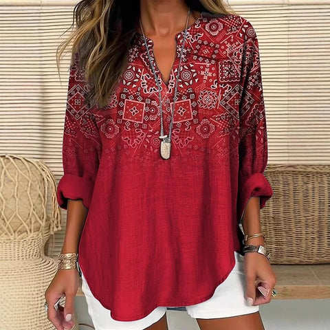 Floral einfache casual temperament T-shirt langarm m301361-1 
