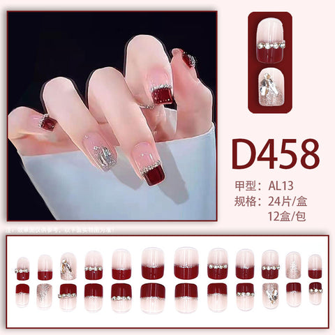Elegante und frische Temperament Wind Maniküre Eis transparent Strass abnehmbare tragbare Nagel m5010688