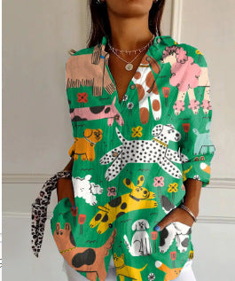 Summer long-sleeved shirt printing pattern printing 3D shirt m302464