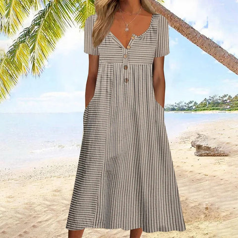 Robe boutonnée avec cardigan à poches imprimé m300714 
