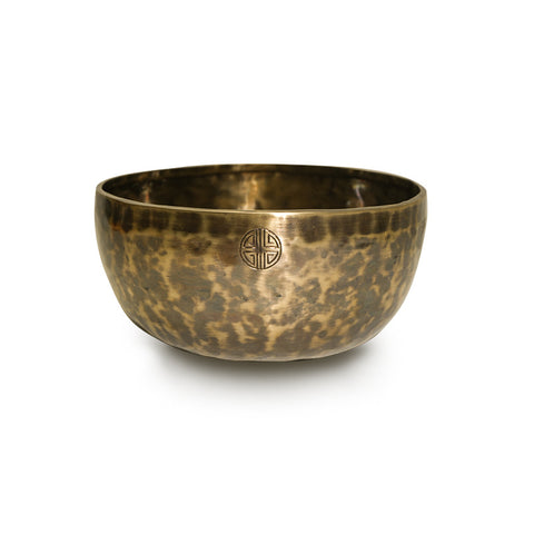 Nepalesische handgefertigte Santha-Schale, Klangtherapiegerät, Kupfer, erschöpft, Yoga, Meditation, Heilung, Buddha-Klangschale, m3331269 