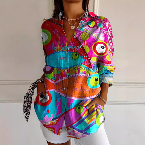 Sommertrend Langarmshirt Blumenmuster Druck 3D Shirt m301226 