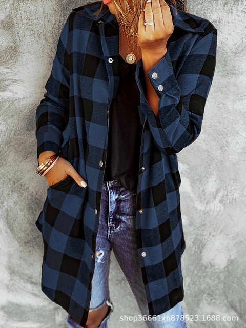 Spring new European and American striped polished button-up shirt women's m301943