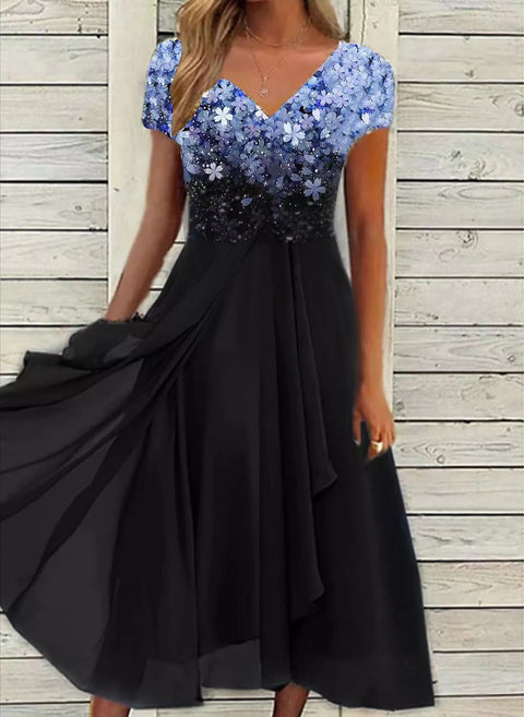 Chiffon Patchwork Damenkleid m300039 