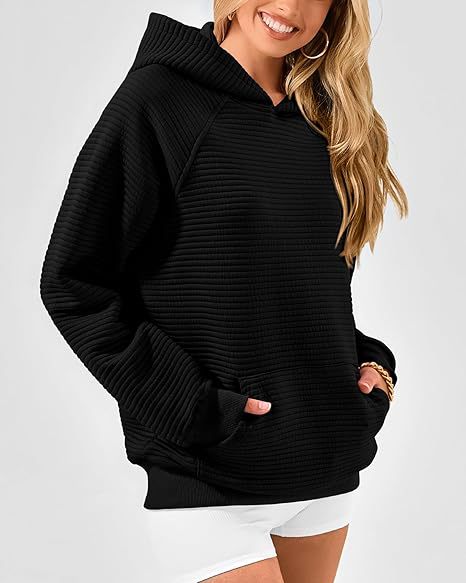 Women's Fashion Striped Hooded Loose Long Sleeve Sweater Women's m302027