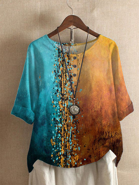 Women's loose fashion loose digital printing casual top m301541