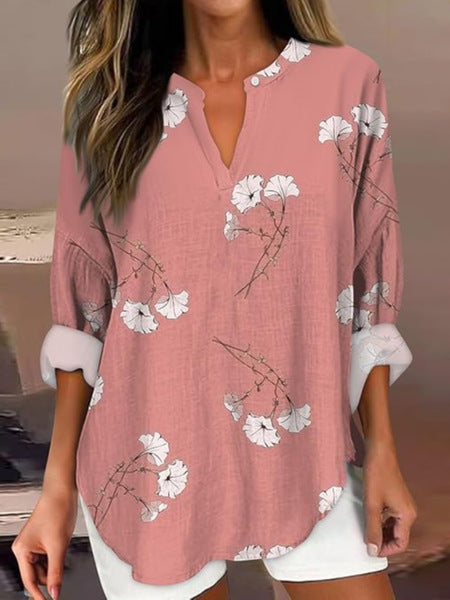 T-shirt ample à col ras du cou pour femme, imprimé floral 3D, mode féminine, m301357 