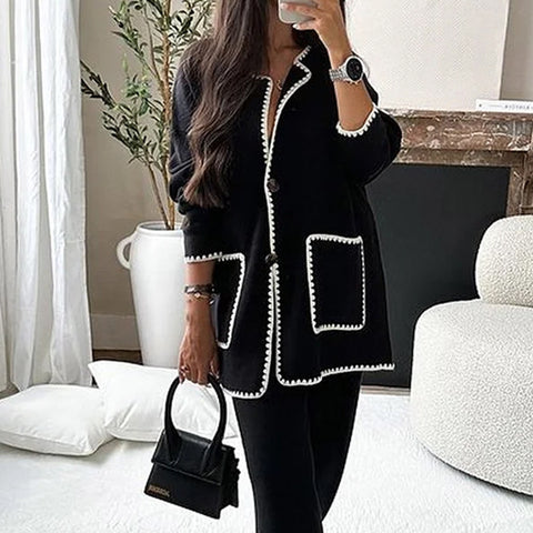 Women's suit autumn new fashion casual loose solid color two-piece set m301321