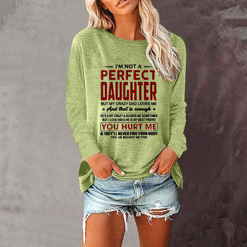 Lose rundhals außenhandel druck langarm frauen T-shirt top m300920 