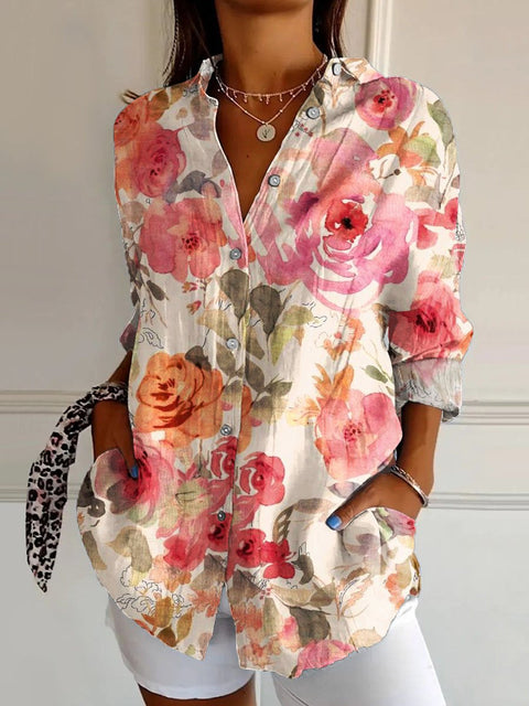 3D digital printing abstract pattern women's long shirt shoulder sleeve shirt m302463