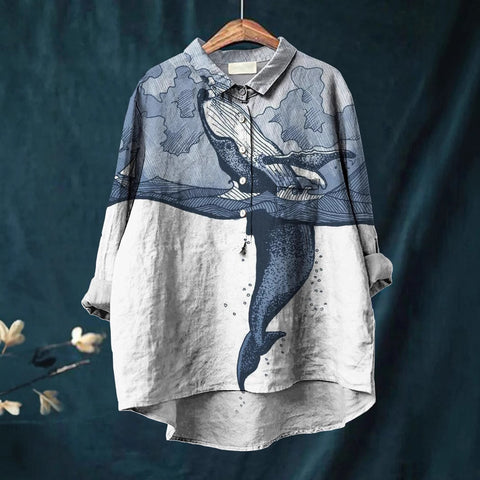 Lässiges Damen-T-Shirt mit Rundhalsausschnitt und lockerem Druck in großen Größen m301279 