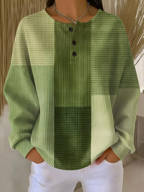 New retro 3D digital printing three-button stand-up collar Polo sweater m302116