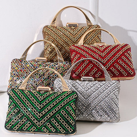 Retro-Bankett-Handtasche mit hohem Diamant-Gefühl für Damen, m3331050