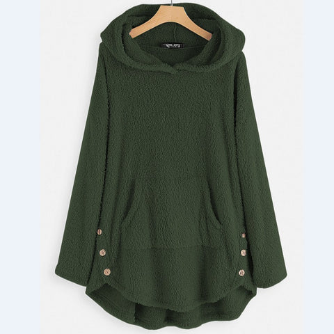 Kapuzenpullover Langarm doppelseitiger Samt mittlerer und langer Pullover m300435 