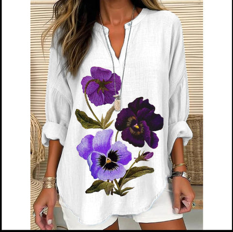 Lose druck rundhals casual große größe pullover frauen kleidung T m301359 