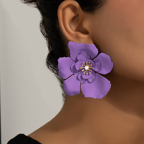 Boucles d'oreilles pétales personnalisées tempérament Bamine m3331191