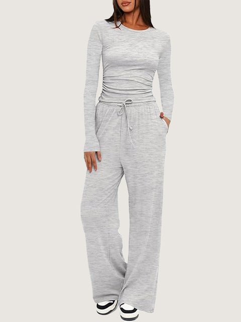 Casual suit women's long-sleeved wide-leg pants multi-occasion sportswear m301800