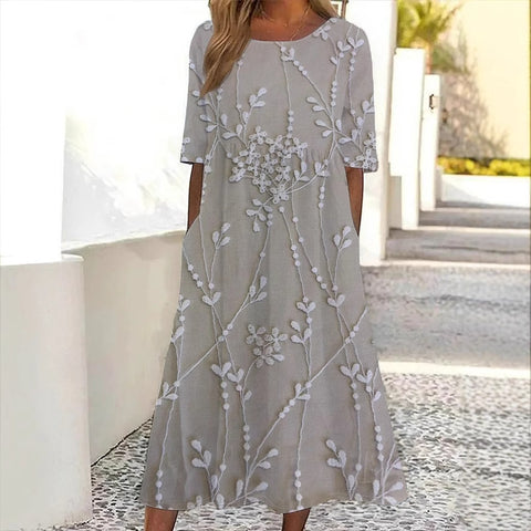 Robe d'été décontractée à col rond et taille moyenne pour femme, nouvelle collection, imprimé pendule, m301305 