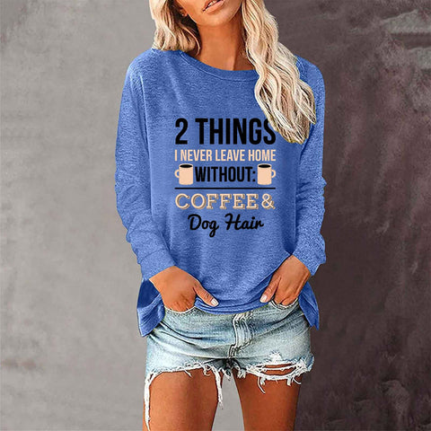 Lose rundhals außenhandel druck langarm frauen T-shirt top m300920 