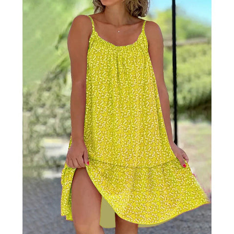 Großes Swing-Blumen-Slip-Kleid in Übergröße M300185 