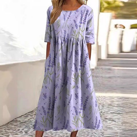 Fashion digital print big wide dress m302128