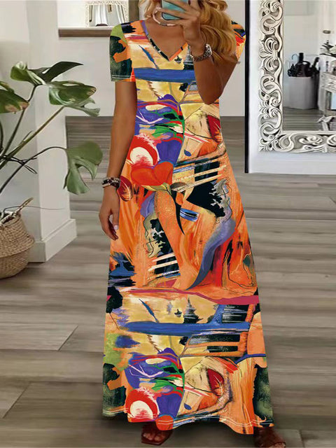 Bedrucktes Kleid im Ethno-Stil für Damen m300005