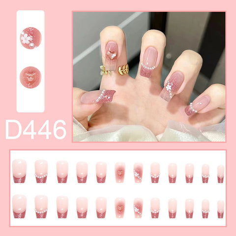 Elegante und frische Temperament Wind Maniküre Eis transparent Strass abnehmbare tragbare Nagel m5010688