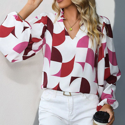 Pullover-Hemd mit geometrischem Aufdruck m300842 