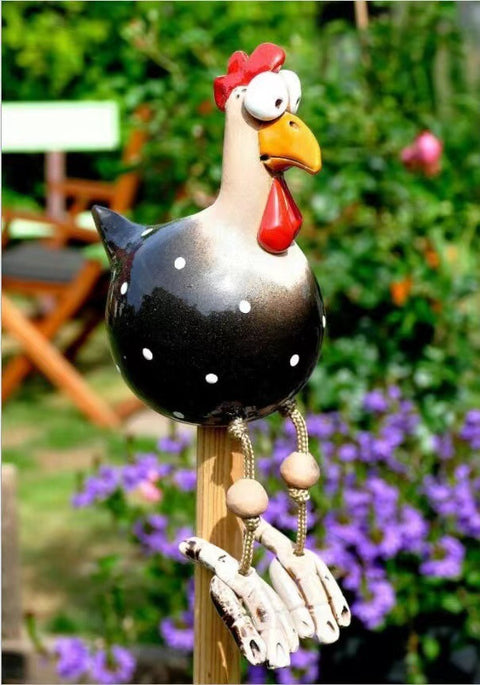 Ornements en résine de clôture de souffle de printemps de poulet à longues pattes m3330987 