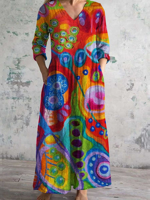 Robe mi-longue à imprimé floral pour femme m301039