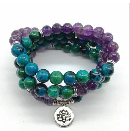 8Mm Amazon Armband 108 Lotus Buddha Auge Anhänger Halskette Armband Armband m3331231