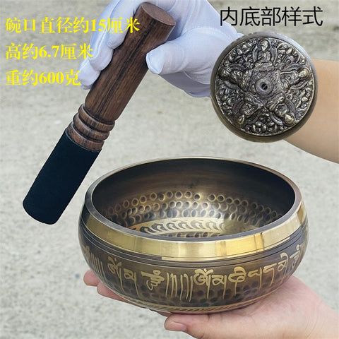 Nepalesische handgefertigte Kupfer-Glockenspiel-Vajra-Stößel Buddha-Klangschale Meditationsschale m3331263 