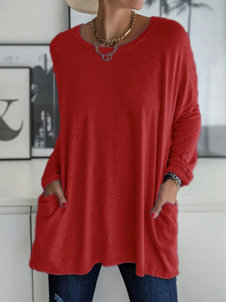 Digital printing women's fashion round neck medium and long top T-shirt m302271