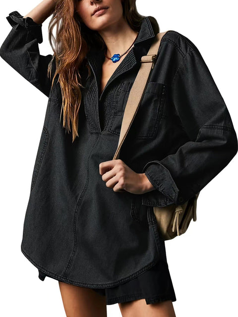 Long Sleeve Jacket V-Neck Fashion Design Casual Jacket m302205