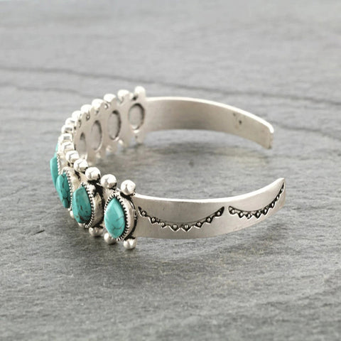 Türkisfarbenes offenes Armband im Bohème-Stil 3331095